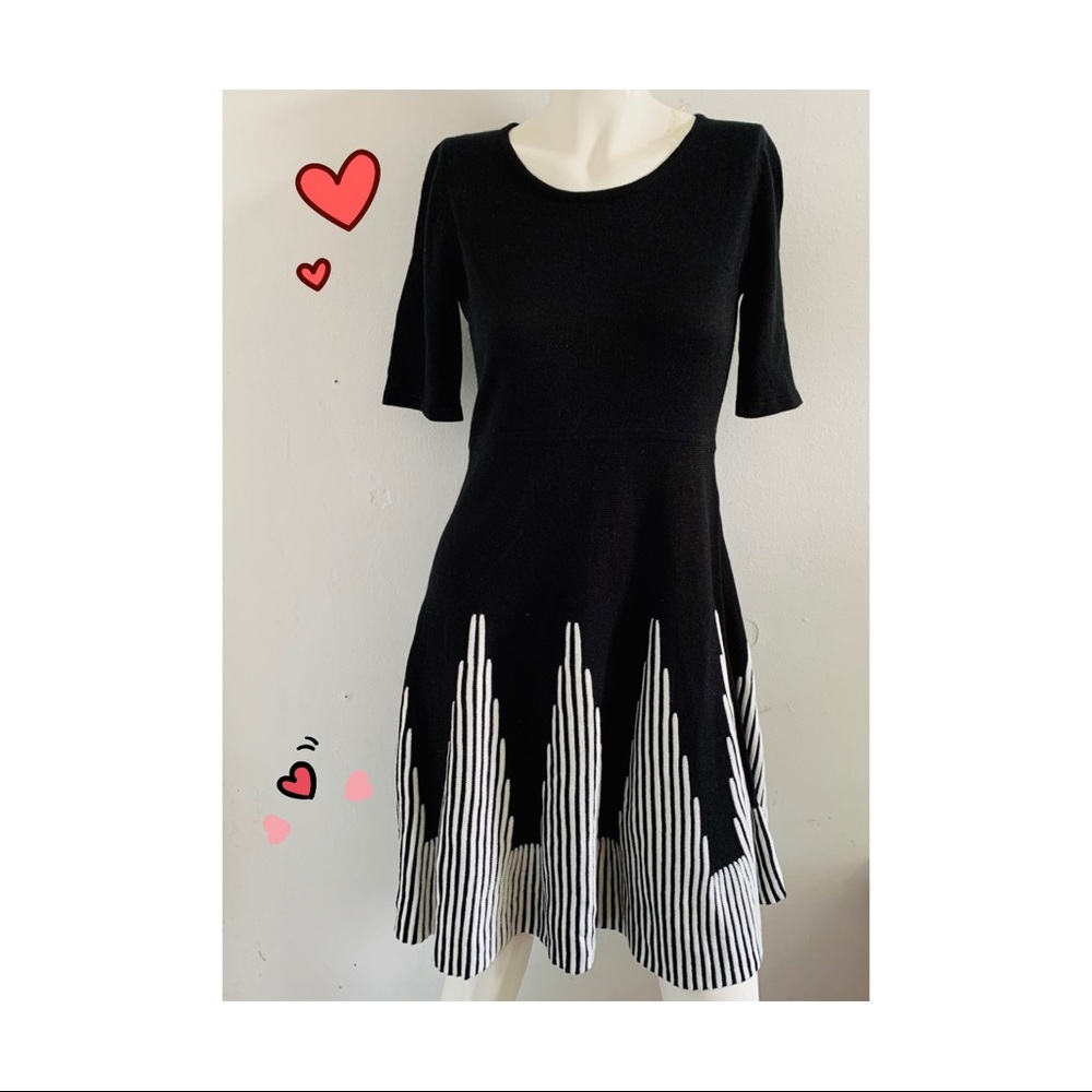 Black & white sweater dress